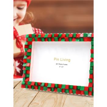 拼憶圣誕場景DIY兒童積木相框擺臺圣誕節禮物親子現場活動禮品
