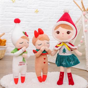 可愛小紅帽公仔雪人洋娃娃圣誕節毛絨玩具寶寶睡覺可啃咬抱枕禮物