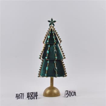 聖誕節裝飾用品布藝毛絨聖誕樹造型桌面擺件商場學校櫥窗場景佈置