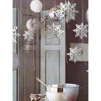 圣誕節裝飾品立體雪花片懸掛吊飾掛飾派對櫥窗商場場景布置掛件