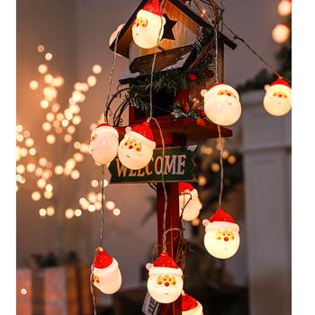 圣誕節led燈電池盒串燈飾戶外防水雪花裝飾五角星老人圓球圣誕樹