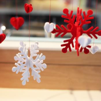 圣誕節裝飾用品商場店鋪櫥窗場景布置空中吊飾立體雪花裝扮掛飾