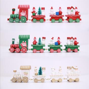 兒童卡通木質小火車圣誕節裝飾品