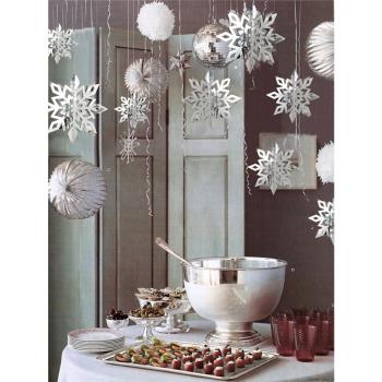 圣誕節裝飾用品立體雪花空中吊飾商場場景櫥窗場景裝扮布置掛飾