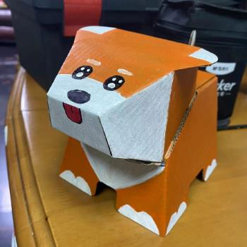 兒童紙殼箱創意紙盒小狗動物玩具可穿戴恐龍手工製作車diy幼兒園