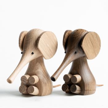 大象 可愛裝飾品丹麥小象北歐簡約家居擺件創意實木玩偶工藝禮品