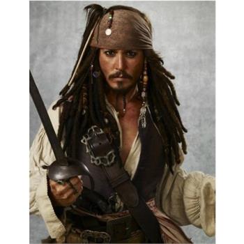 杰克船長帽假發2件套裝cosplay圣誕節裝扮海盜船長裝扮男女萬圣節