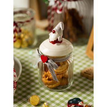 摩登主婦圣誕密封罐食品糖罐子咖啡豆網紅玻璃小瓶五谷雜糧儲物罐