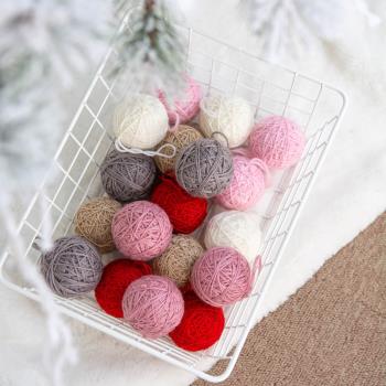 Hromeo 圣誕節ins彩色毛線球圣誕節裝飾球圣誕樹配件手工DIY裝飾
