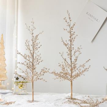 圣誕節裝飾輕奢圣誕樹擺件DIY亞克力水滴珠櫥窗商場布置裝飾用品