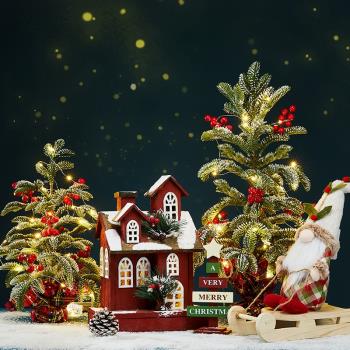圣誕節裝飾品圣誕樹桌面擺件家用小型擺飾商場店鋪前臺擺設套餐