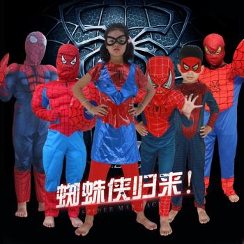 圣誕節兒童服裝化妝舞會男童女童肌肉緊身蜘蛛俠cosplay衣服套裝