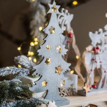 掬涵發光圣誕樹馴鹿裝飾擺件燈飾桌面地面歐式美式北歐節日氣氛