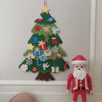 ins毛氈圣誕樹裝飾墻飾自粘貼diy兒童房墻面背景裝飾圣誕氛圍掛飾