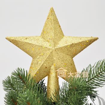 圣誕節圣誕樹頂立體五角星圣誕樹頂星圣誕裝飾品20cm金粉樹頂裝飾