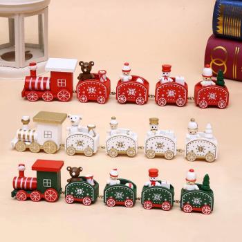 木質小火車兒童櫥窗圣誕節裝飾品