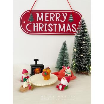 milky garden鐵藝圣誕字牌復古迷你可掛圣誕歡迎牌商場櫥窗裝飾品