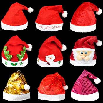 圣誕帽兒童成人可愛創意圣誕老人帽子節日裝飾高檔毛絨雪人帽活動