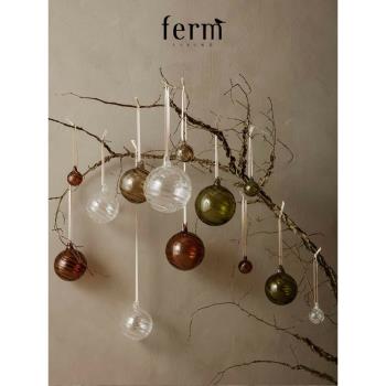 ferm living玻璃球黃銅圣誕樹掛件樹頂星星精致裝飾道具北歐輕奢