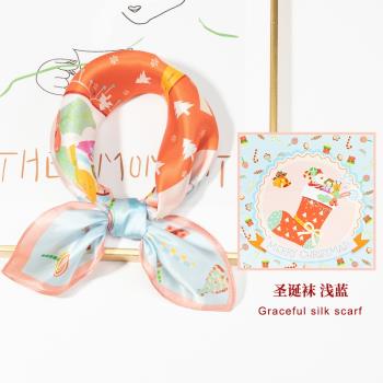 上海故事真絲絲巾女2025新款100%桑蠶絲夏季小方巾圍巾送媽媽禮盒