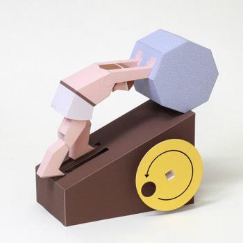 傳動可動機關轉動紙玩具不可思議紙玩偶創意手工紙模型折一折