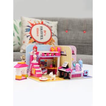 啟蒙積木女孩系列女生簡單益智拼裝玩具女孩生日六一兒童節禮物