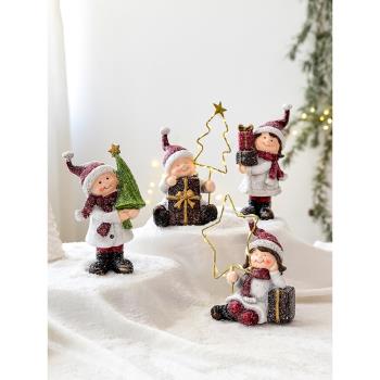 美式鄉村樹脂娃娃公仔星星桌面擺件圣誕樹老人雪人圣誕裝飾