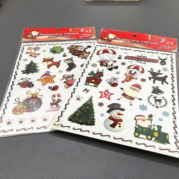 圣誕用品圣誕經典圖案水轉印一次性紋身貼紙兒童圣誕幼兒園小禮物
