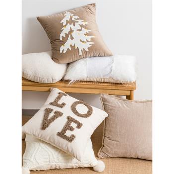 北歐簡約ins風抱枕圣誕新年主題靠墊客廳沙發裝飾靠枕抱枕套