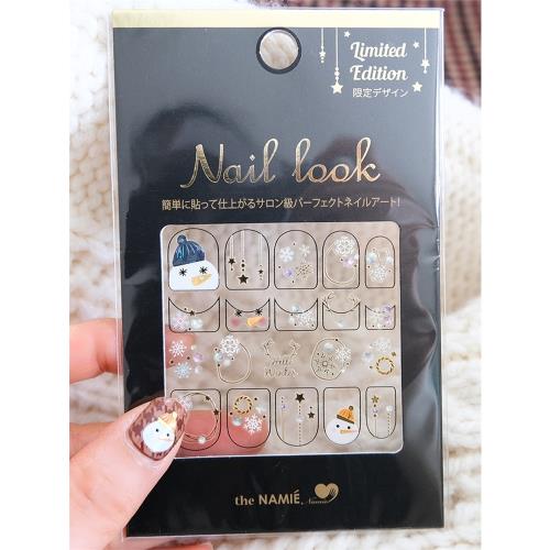 韓美達韓國the namie美甲指甲貼紙3D鐳射圣誕可愛雪人秋冬雪花