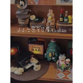 DECOLE日式貓咪酒吧ZAKKA鋼琴音樂器桌面擺件發光燈微縮套裝禮物