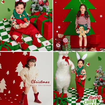 新款圣誕風格兒童噴繪藝術寫真布人像靜物室內攝影拍照背景布
