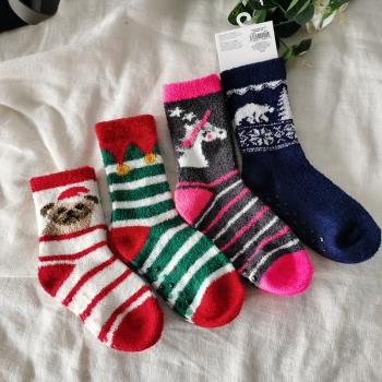 圣誕睡眠可愛點膠防滑冬季地板襪