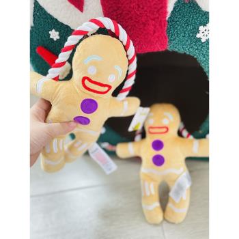 外貿原單怪物史萊克姜餅人狗玩具圣誕姜餅人發聲棉繩磨牙寵物玩具