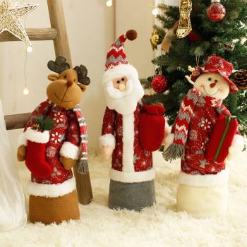 圣誕裝飾擺件墻上掛飾樹下公仔玩偶圣誕老人麋鹿雪人系列場景布置