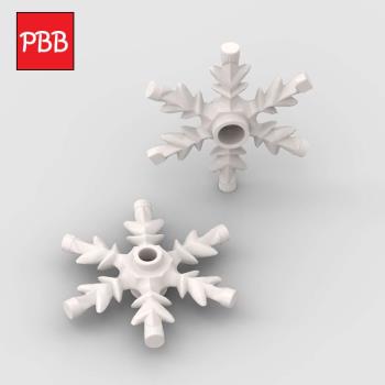 小積木顆粒冬日雪花結晶冰晶水晶兼容42409零件DIY圣誕樹房屋裝飾