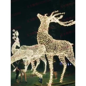 戶外led圣誕鹿發光麋鹿造型草坪燈光秀節日裝飾網紅打卡商場美陳