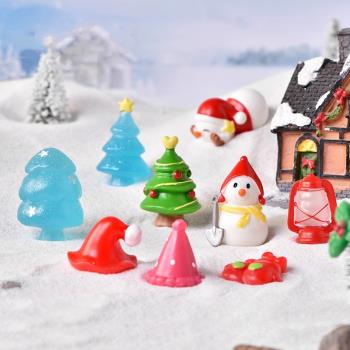 圣誕裝飾小配件微景觀小擺件雪人圣誕帽煤油燈手套圣誕樹馬燈配飾
