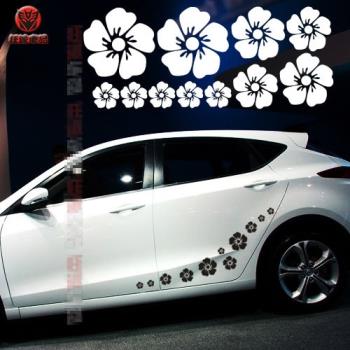 可愛三月櫻花朵汽車貼紙裝飾女拉花大面積擋劃痕刮擦DIY車身貼畫