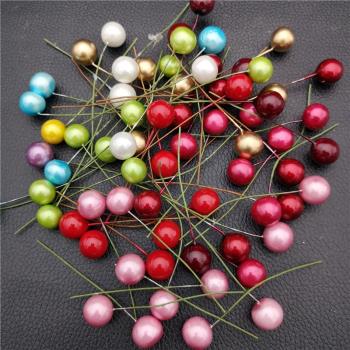 帶鐵絲彩色泡沫珠子珍珠手工diy配件材料花藝用品圣誕花環材料