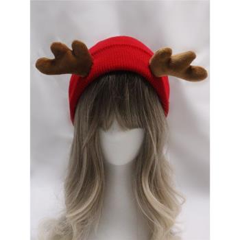 可愛秋冬女圣誕麋鹿造型休閑帽子