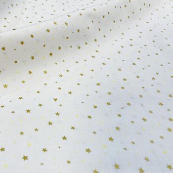 AP25801-1日本進口圣誕主題系列布料 純棉30支滿印燙金小星星面料