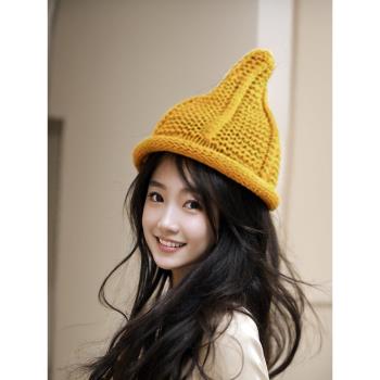 巫師針織韓版兒童高頂尖尖帽