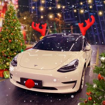 圣誕裝飾汽車鹿角4S店車展活動車頂裝扮場景布置大號紅鼻子麋鹿角
