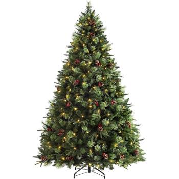 琳杰 2.1米家用發光圣誕樹1.8米PE混合帶LED發光混合樹裝飾品套餐