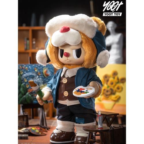 YOOT TOY天才與瘋子梵高款可動毛絨公仔潮玩長毛叛逆小熊手辦玩具|潮玩