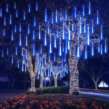 樹燈裝飾燈管太陽能led流星燈流星雨燈圣誕掛燈庭院滿天星裝飾燈