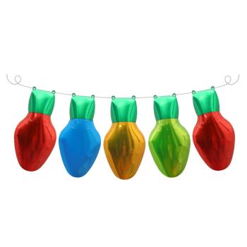圣誕節日櫥窗氣氛裝扮道具汽球彩色小燈泡造型卡通鋁膜氣球串燈