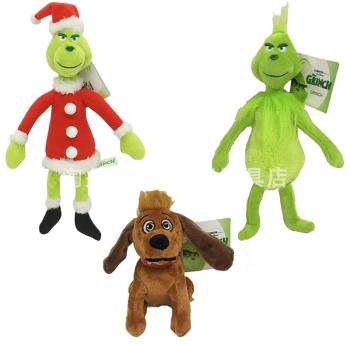 外貿熱銷圣誕怪杰格林奇綠毛怪影視毛絨娃娃兒童禮物節日裝扮