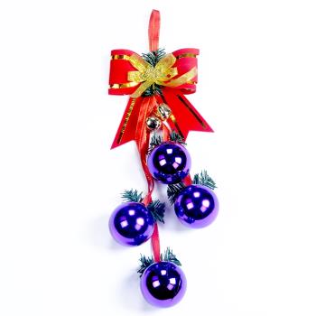 大號圣誕鈴鐺串蝴蝶結掛件商場櫥窗吊頂掛飾節日裝飾品圣誕球